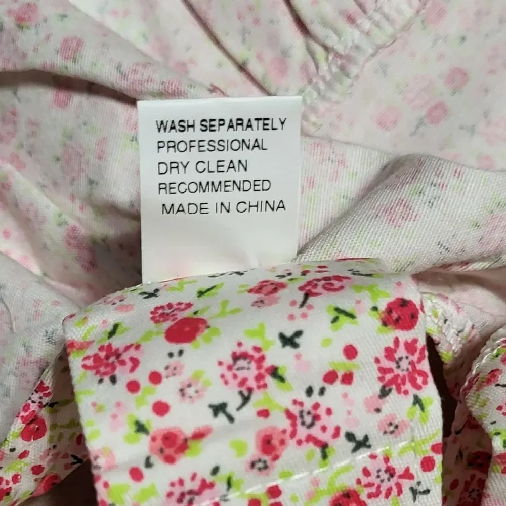 Xiharoom NWOT White Ditsy Floral Dog/Pet Dress with Pink Bow